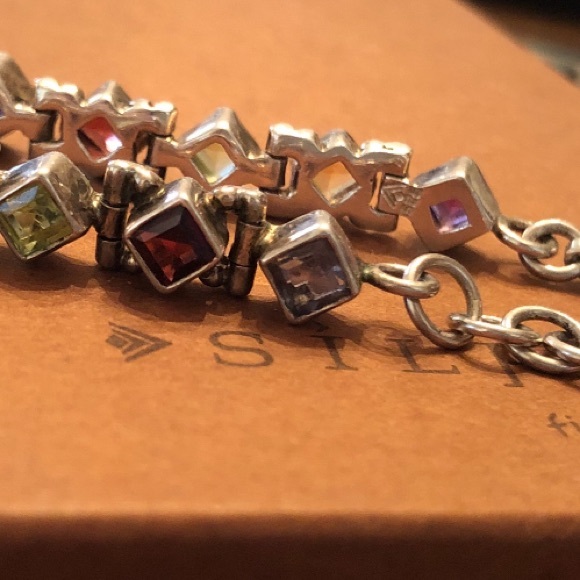 Rare Vintage Silpada Sterling Silver Semi-Precious Stone Tennis Bracelet B0948 - Picture 7 of 12